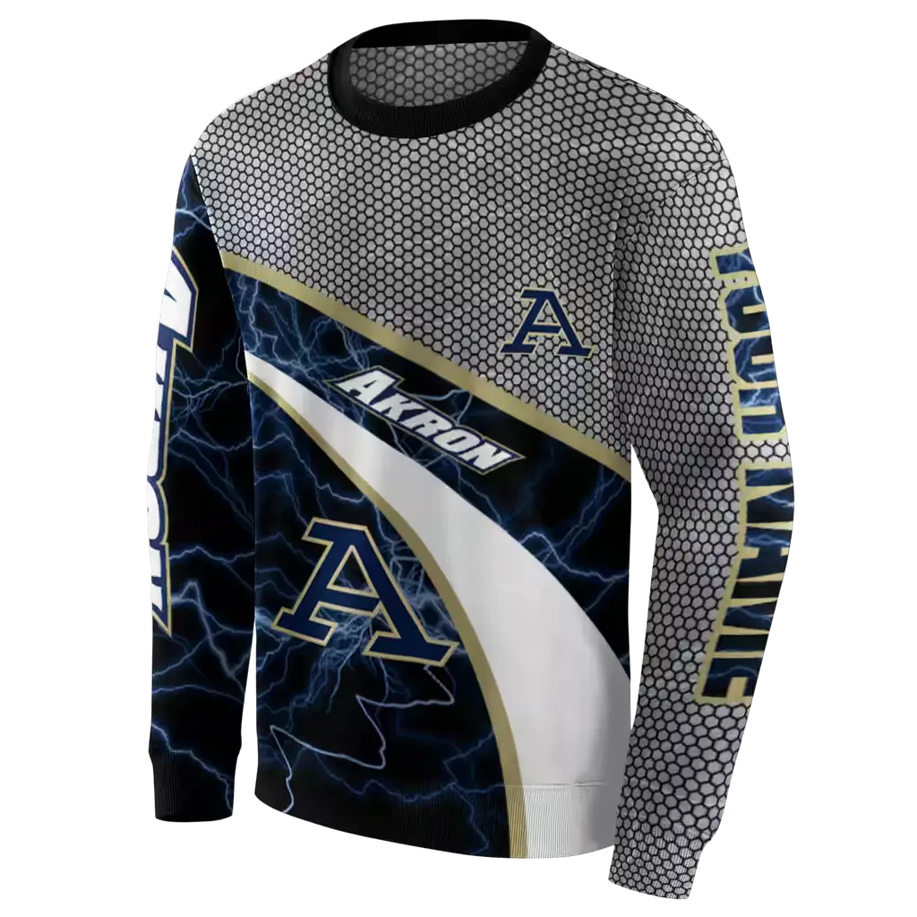 custom akron zips hexagonal mesh blue black gray hoodie new arrival custom akron zips hexagonal mesh blue black gray hoodie new arrival
