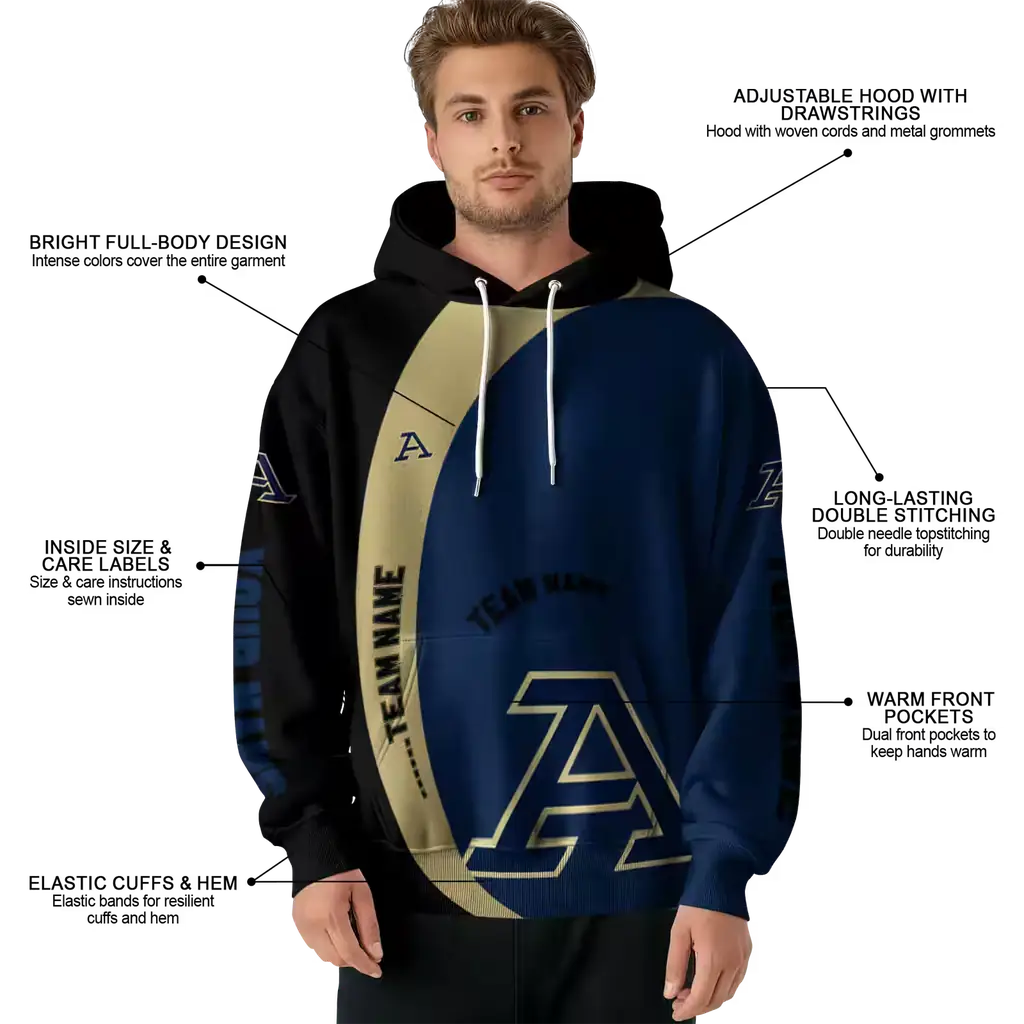 custom akron zips minimalist design blue black hoodie latest model custom akron zips minimalist design blue black hoodie latest model