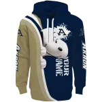 custom akron zips peeking snoopy blue hoodie best selling