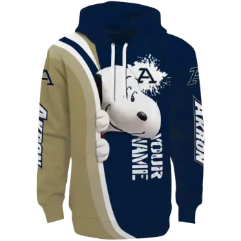 custom akron zips peeking snoopy blue hoodie best selling