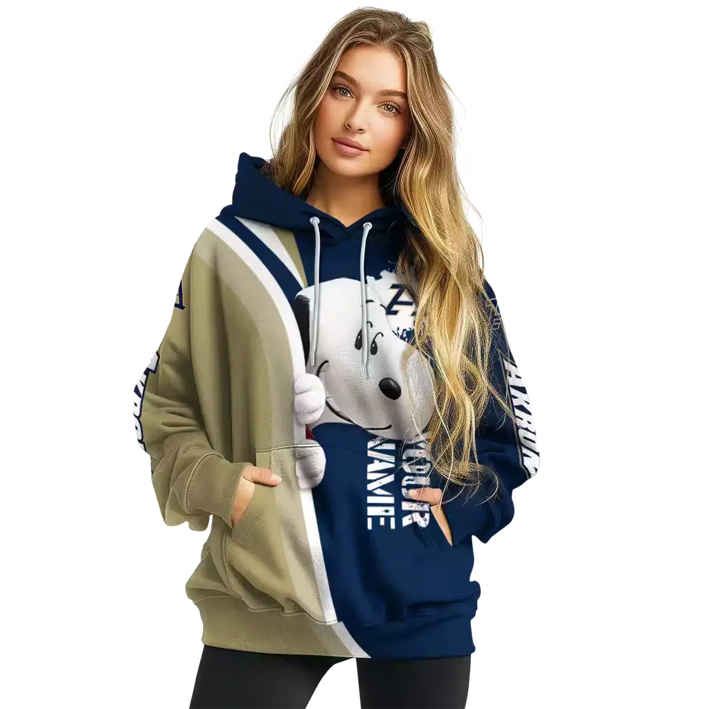 custom akron zips peeking snoopy blue hoodie high quality custom akron zips peeking snoopy blue hoodie high quality