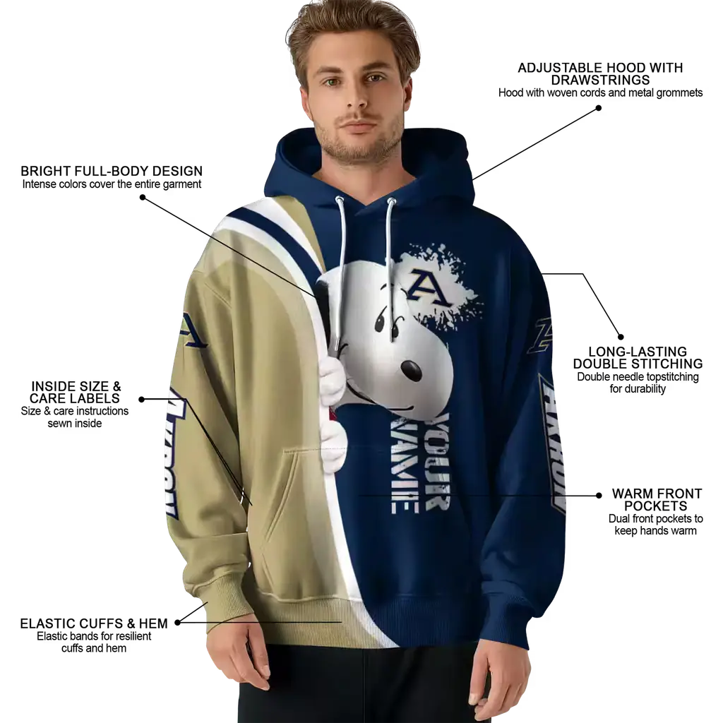 custom akron zips peeking snoopy blue hoodie latest model custom akron zips peeking snoopy blue hoodie latest model