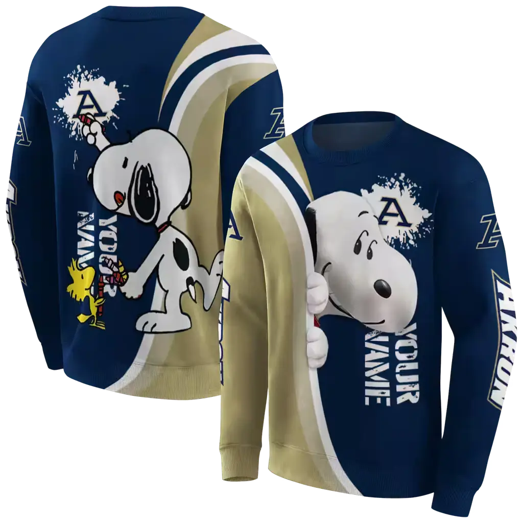 custom akron zips peeking snoopy blue hoodie premium grade custom akron zips peeking snoopy blue hoodie premium grade