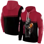 custom alabama crimson tide baby groot crimson black hoodie best selling