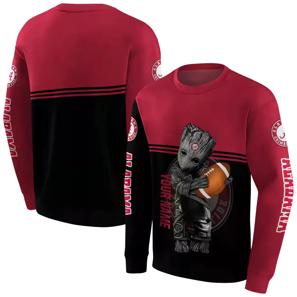 custom alabama crimson tide baby groot crimson black hoodie premium grade custom alabama crimson tide baby groot crimson black hoodie premium grade