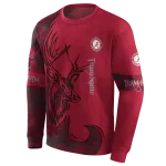 custom alabama crimson tide deer silhouette crimson hoodie best selling