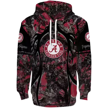 custom alabama crimson tide hunting theme crimson black hoodie best selling