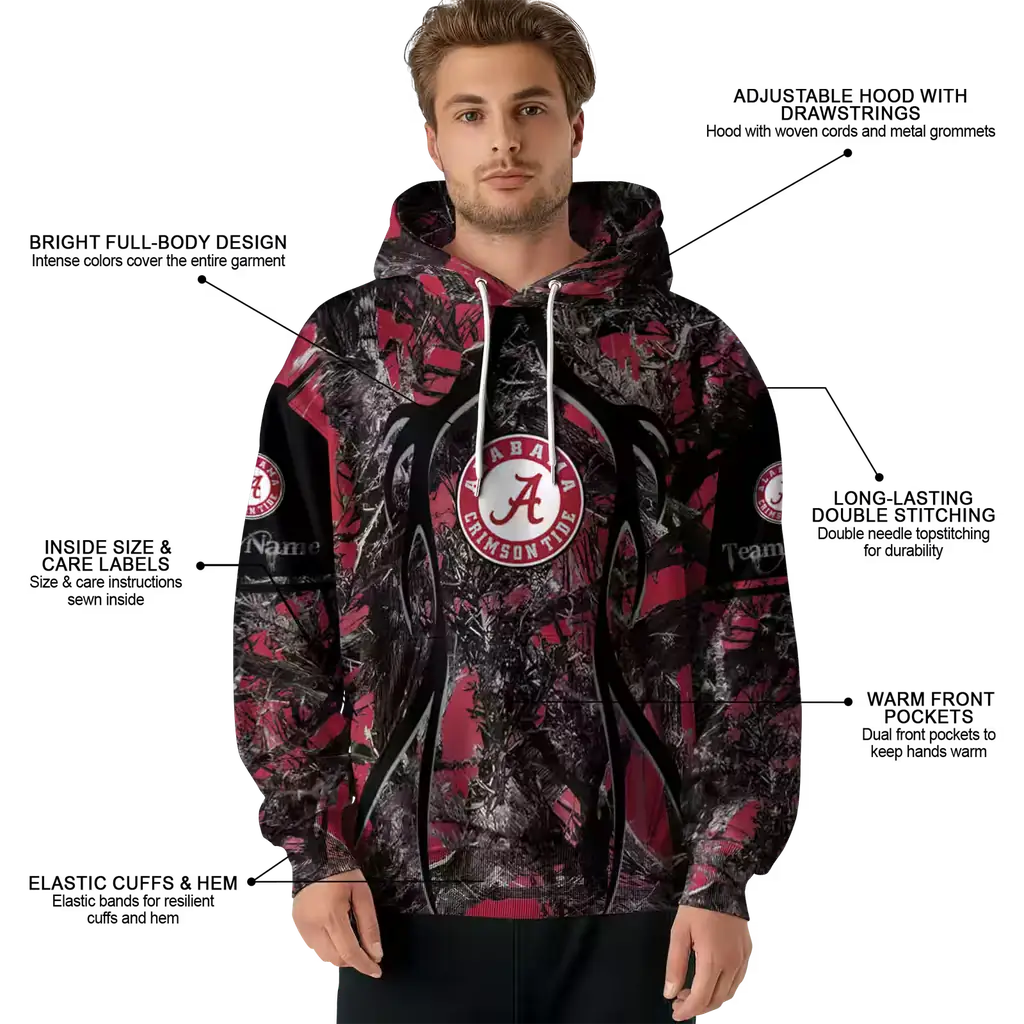 custom alabama crimson tide hunting theme crimson black hoodie latest model custom alabama crimson tide hunting theme crimson black hoodie latest model