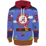 custom alabama crimson tide mario blue black hoodie best selling