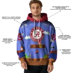 custom alabama crimson tide mario blue black hoodie best selling