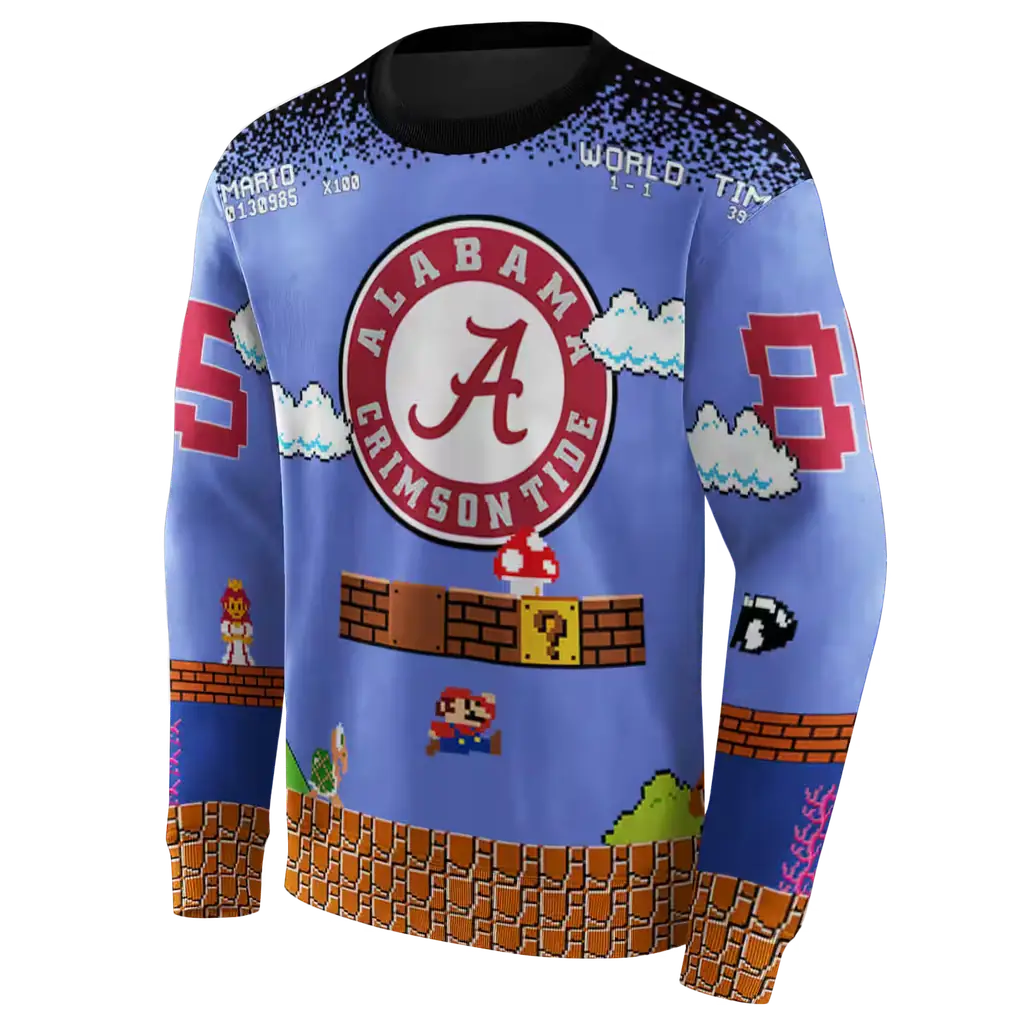 custom alabama crimson tide mario blue black hoodie new arrival custom alabama crimson tide mario blue black hoodie new arrival