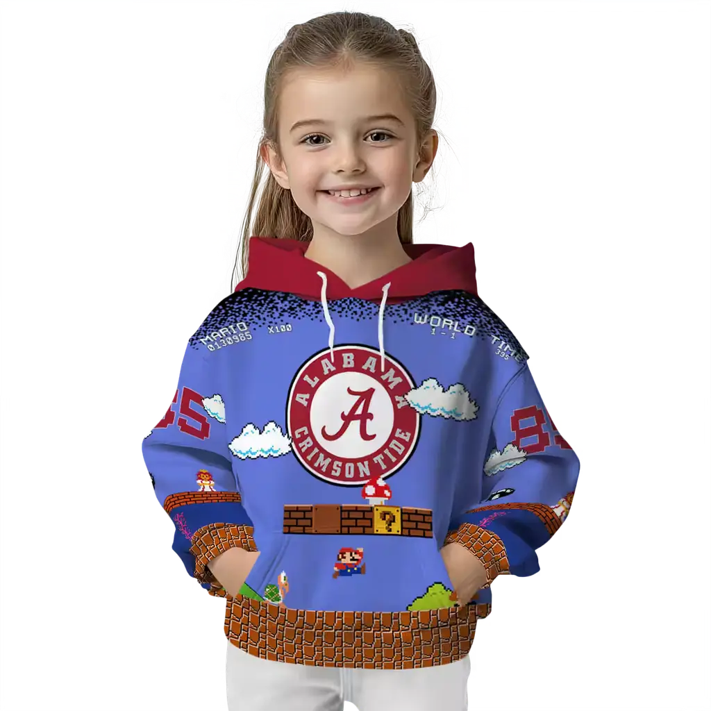 custom alabama crimson tide mario blue black hoodie top rated custom alabama crimson tide mario blue black hoodie top rated