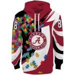 custom alabama crimson tide puzzle pieces crimson hoodie best selling