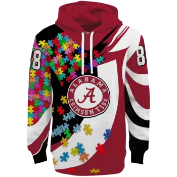 custom alabama crimson tide puzzle pieces crimson hoodie best selling