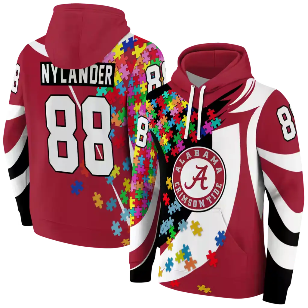 custom alabama crimson tide puzzle pieces crimson hoodie fashion forward custom alabama crimson tide puzzle pieces crimson hoodie fashion forward