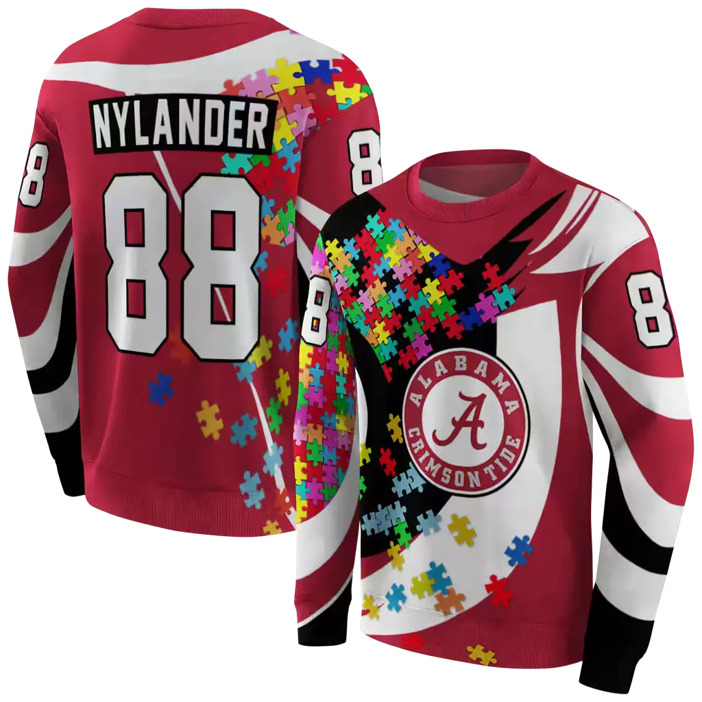 custom alabama crimson tide puzzle pieces crimson hoodie premium grade custom alabama crimson tide puzzle pieces crimson hoodie premium grade