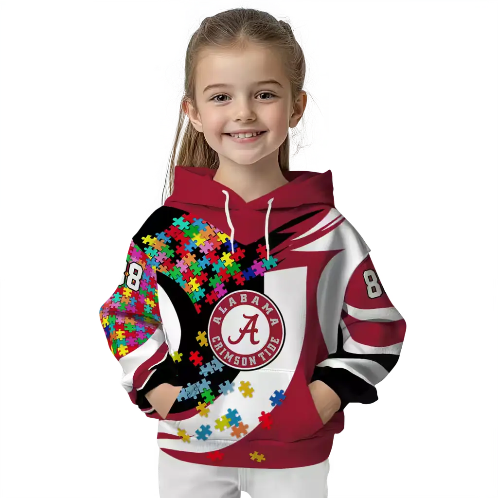 custom alabama crimson tide puzzle pieces crimson hoodie top rated custom alabama crimson tide puzzle pieces crimson hoodie top rated