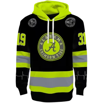 custom alabama crimson tide safety motif black neon green hoodie best selling