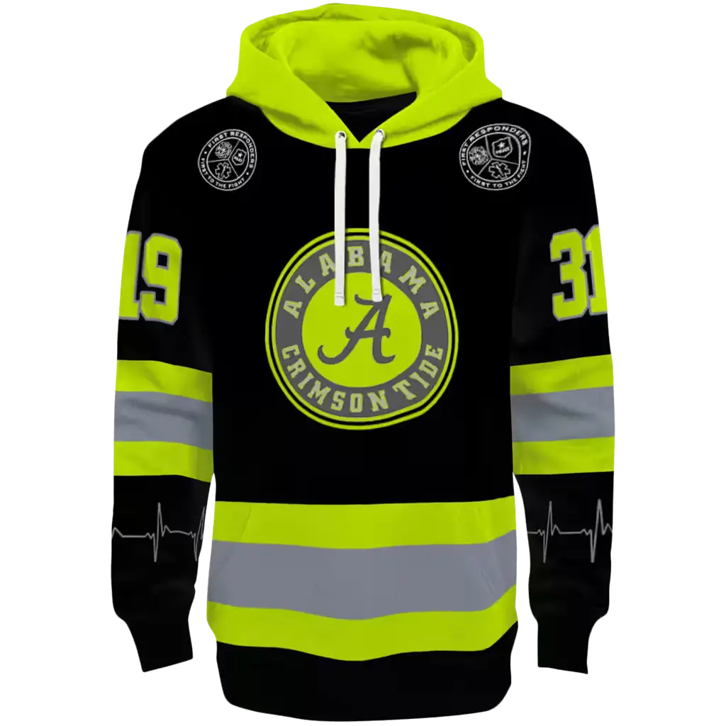 custom alabama crimson tide safety motif black neon green hoodie best selling custom alabama crimson tide safety motif black neon green hoodie best selling