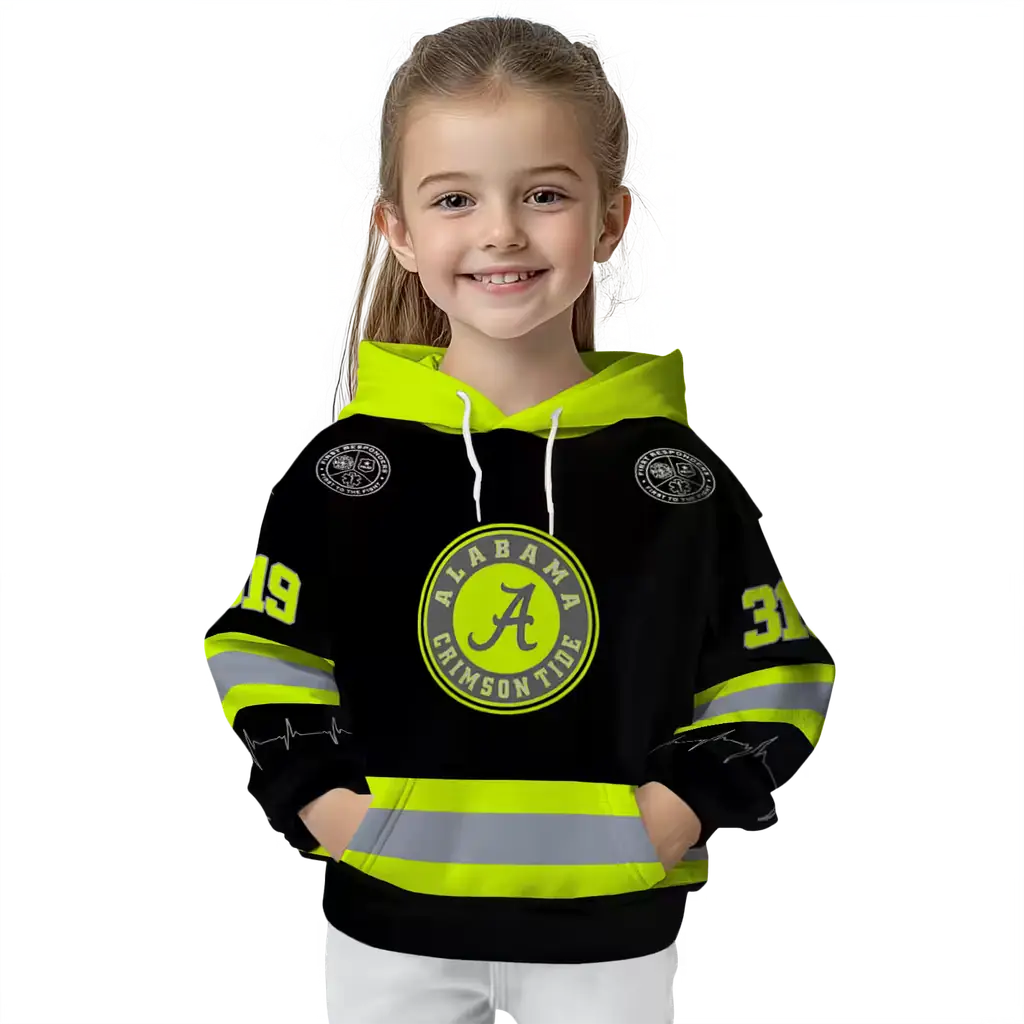 custom alabama crimson tide safety motif black neon green hoodie top rated custom alabama crimson tide safety motif black neon green hoodie top rated
