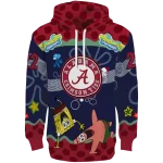 custom alabama crimson tide spongebob patrick star crimson navy hoodie best selling