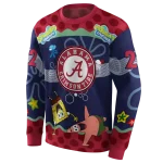 custom alabama crimson tide spongebob patrick star crimson navy hoodie best selling