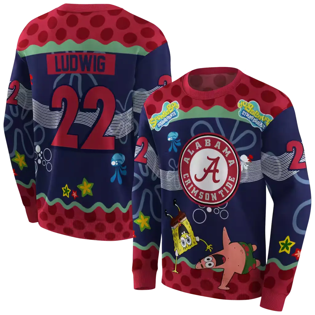 custom alabama crimson tide spongebob patrick star crimson navy hoodie premium grade custom alabama crimson tide spongebob patrick star crimson navy hoodie premium grade