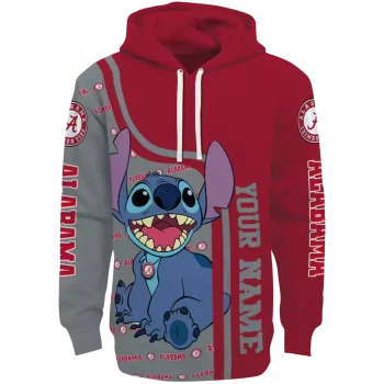 custom alabama crimson tide stitch crimson hoodie best selling