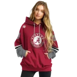 custom alabama crimson tide striped sleeves crimson hoodie best selling