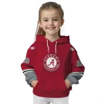 custom alabama crimson tide striped sleeves crimson hoodie best selling