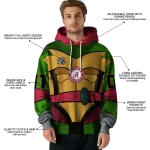 custom alabama crimson tide superhero armor crimson green hoodie best selling