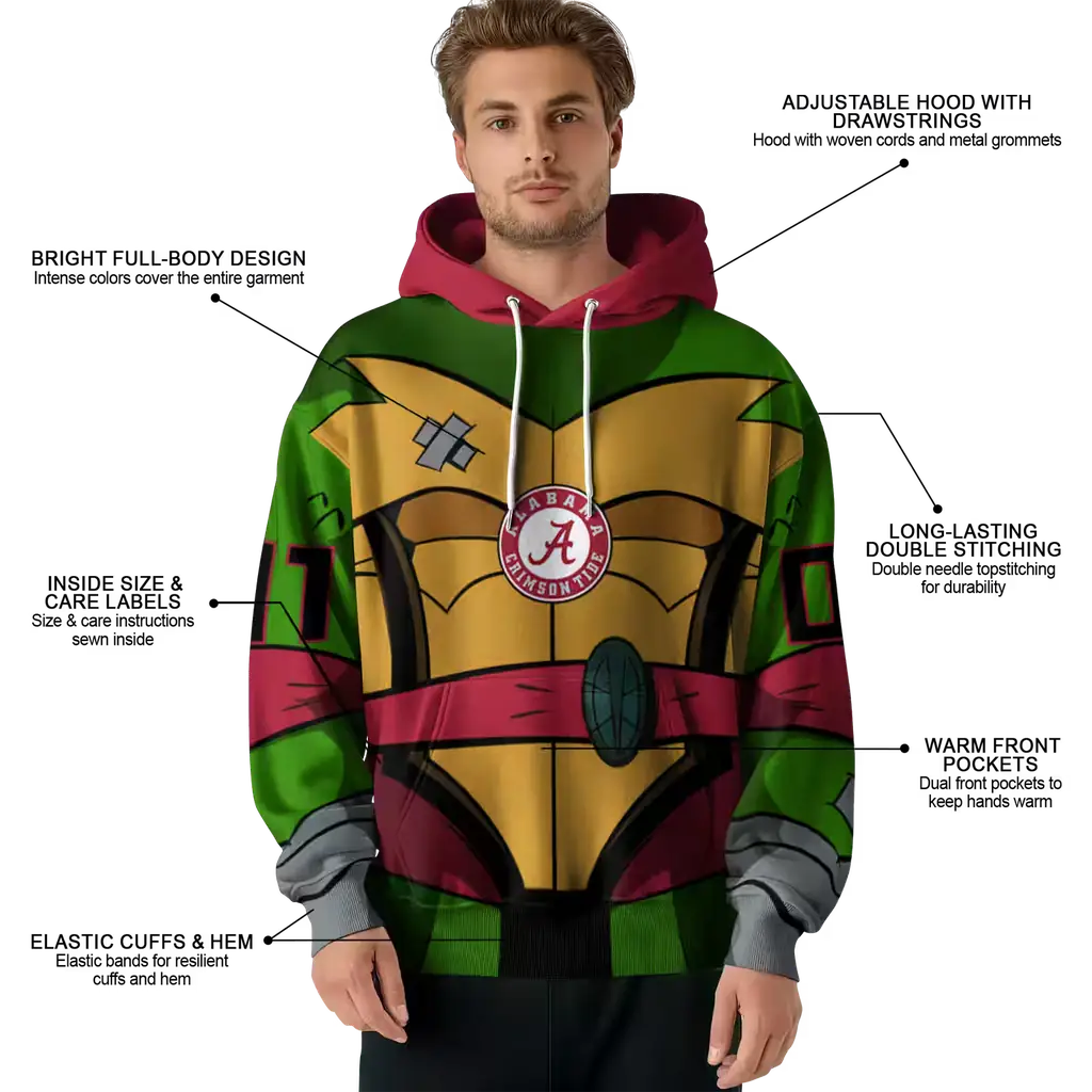 custom alabama crimson tide superhero armor crimson green hoodie latest model custom alabama crimson tide superhero armor crimson green hoodie latest model