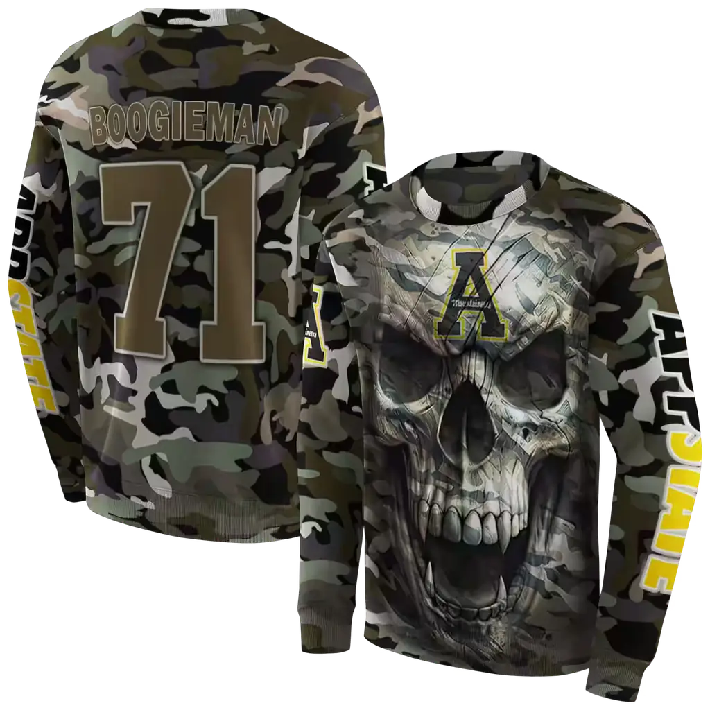 custom appalachian state mountaineers camo skull hoodie premium grade custom appalachian state mountaineers camo skull hoodie premium grade
