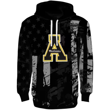 custom appalachian state mountaineers distressed flag black hoodie best selling