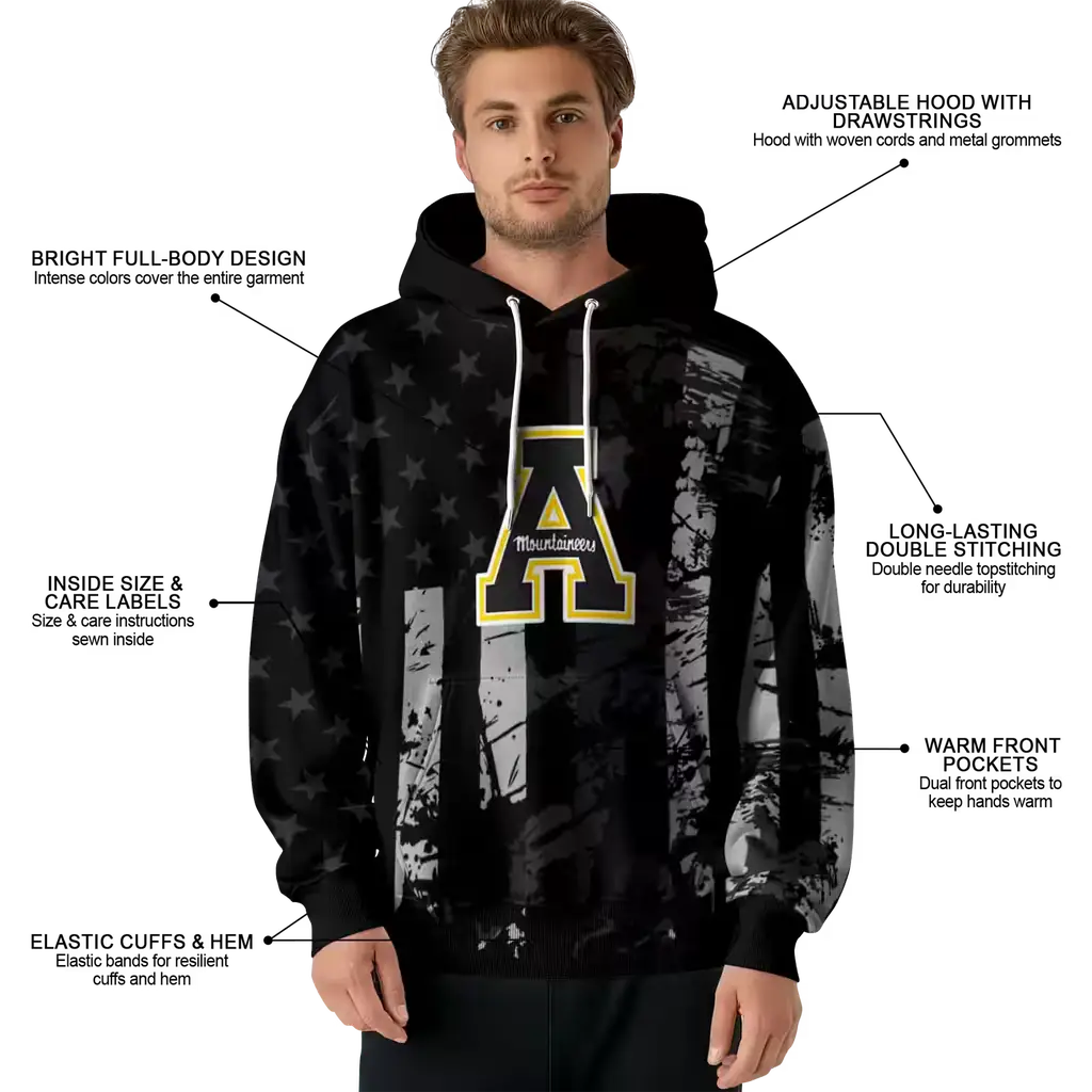 custom appalachian state mountaineers distressed flag black hoodie latest model custom appalachian state mountaineers distressed flag black hoodie latest model