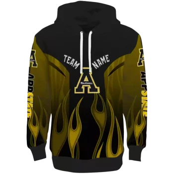 custom appalachian state mountaineers flame design black hoodie best selling