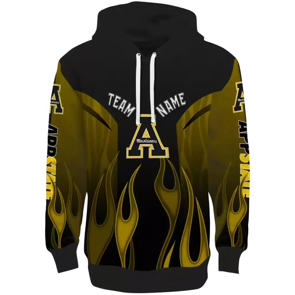 custom appalachian state mountaineers flame design black hoodie best selling custom appalachian state mountaineers flame design black hoodie best selling