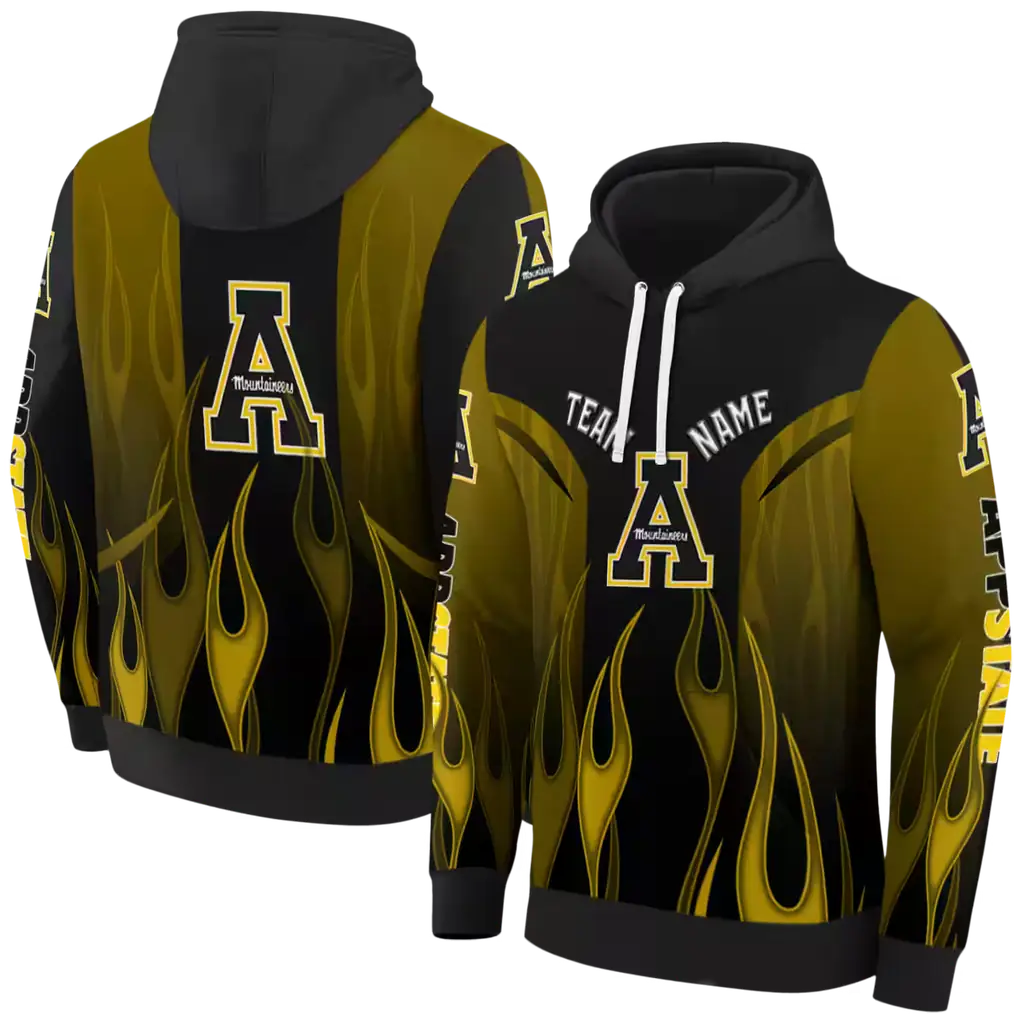 custom appalachian state mountaineers flame design black hoodie fashion forward custom appalachian state mountaineers flame design black hoodie fashion forward