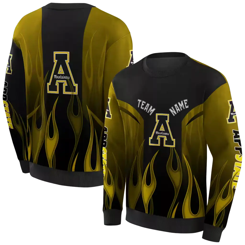 custom appalachian state mountaineers flame design black hoodie premium grade custom appalachian state mountaineers flame design black hoodie premium grade