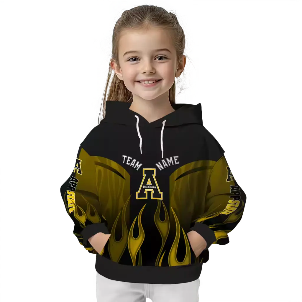custom appalachian state mountaineers flame design black hoodie top rated custom appalachian state mountaineers flame design black hoodie top rated
