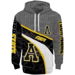 custom appalachian state mountaineers hexagonal mesh black gray hoodie best selling