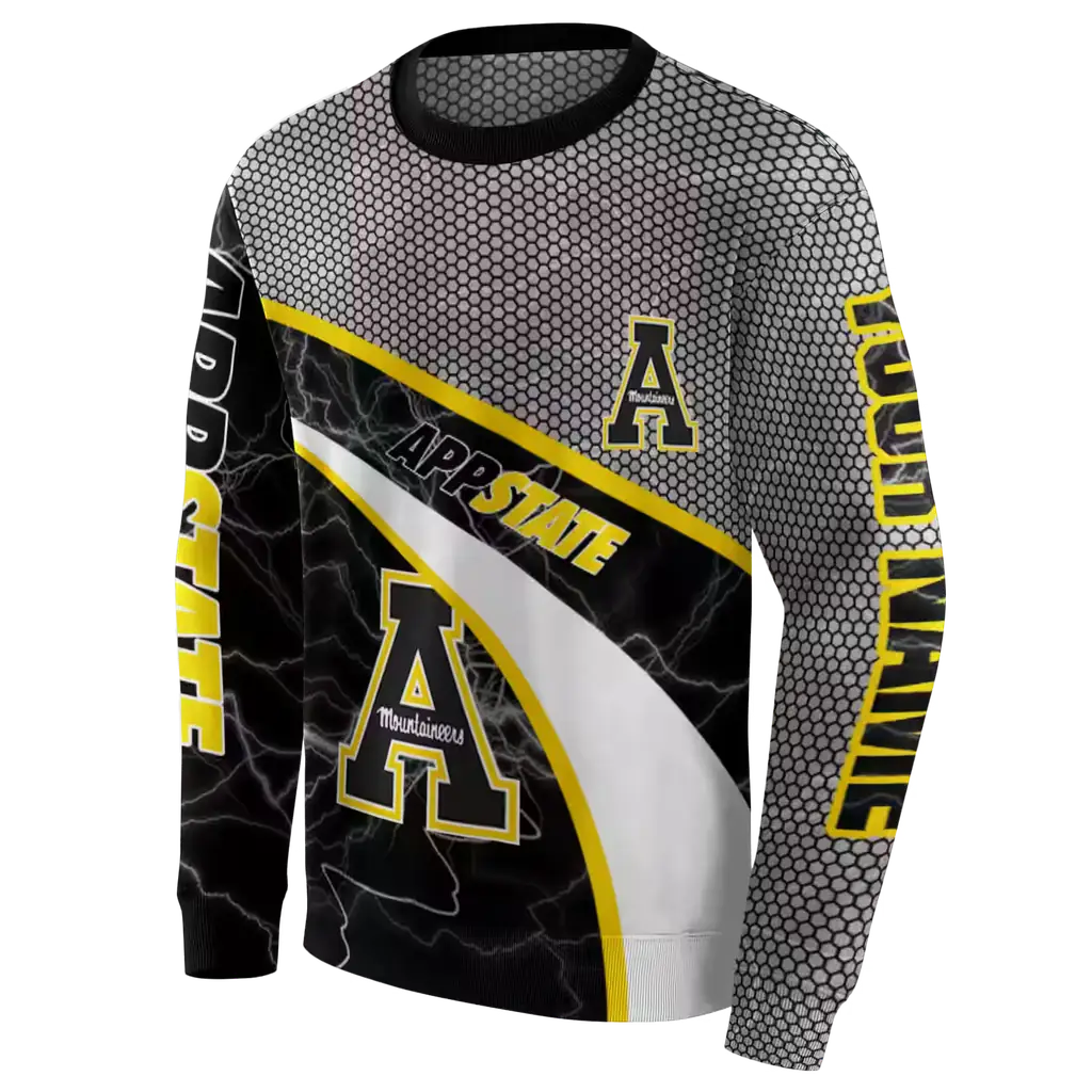 custom appalachian state mountaineers hexagonal mesh black gray hoodie new arrival custom appalachian state mountaineers hexagonal mesh black gray hoodie new arrival