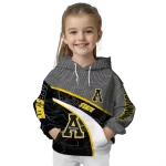 custom appalachian state mountaineers hexagonal mesh black gray hoodie best selling