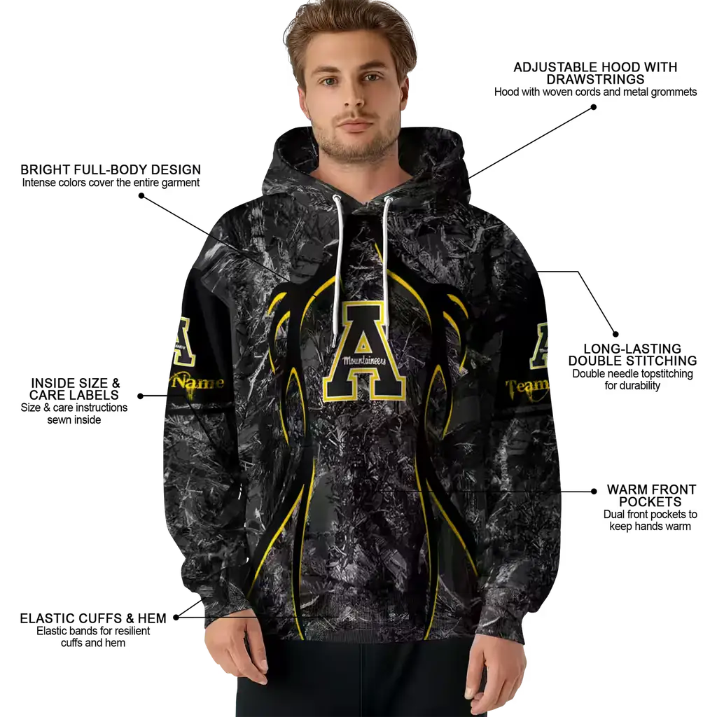 custom appalachian state mountaineers hunting theme black hoodie latest model custom appalachian state mountaineers hunting theme black hoodie latest model