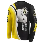 custom appalachian state mountaineers peeking snoopy black hoodie best selling