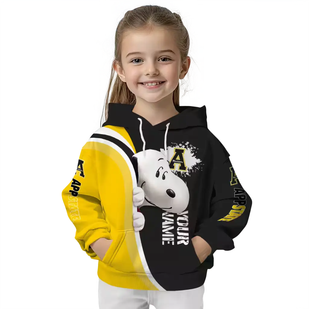 custom appalachian state mountaineers peeking snoopy black hoodie top rated custom appalachian state mountaineers peeking snoopy black hoodie top rated