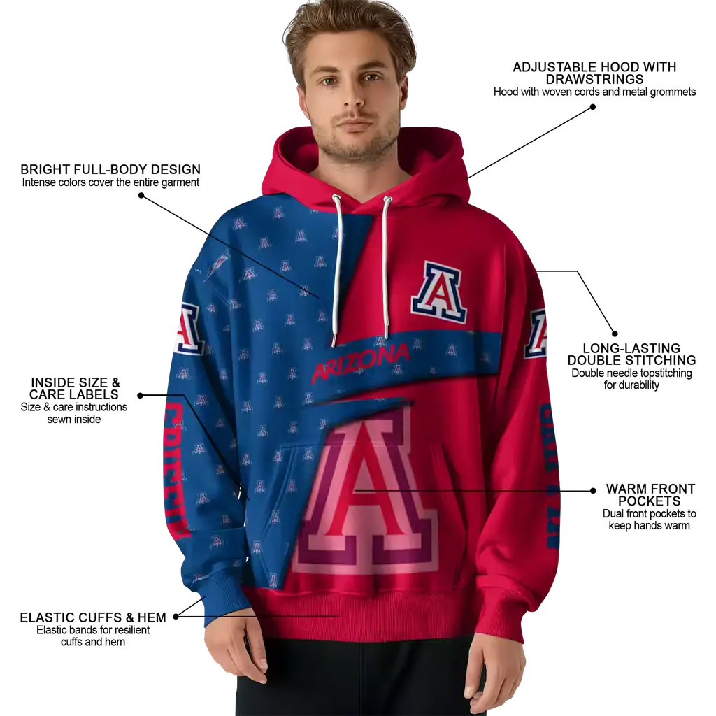 custom arizona wildcats abstract shape red hoodie latest model custom arizona wildcats abstract shape red hoodie latest model