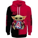 custom arizona wildcats baby yoda red black hoodie best selling
