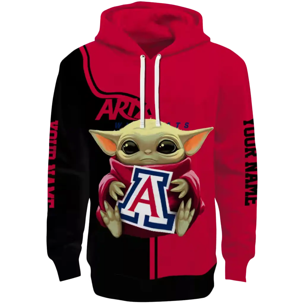 custom arizona wildcats baby yoda red black hoodie best selling custom arizona wildcats baby yoda red black hoodie best selling