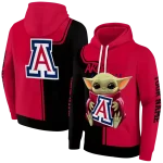 custom arizona wildcats baby yoda red black hoodie best selling